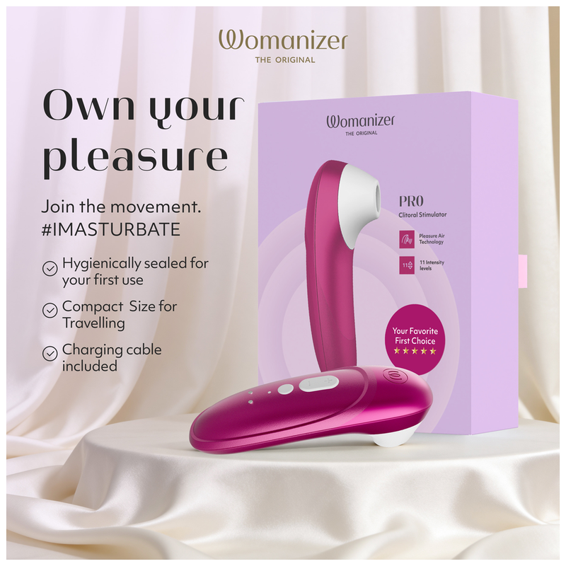 Womanizer Pro Stimulateur Clitoridien à Succion 11 Niveaux Rose