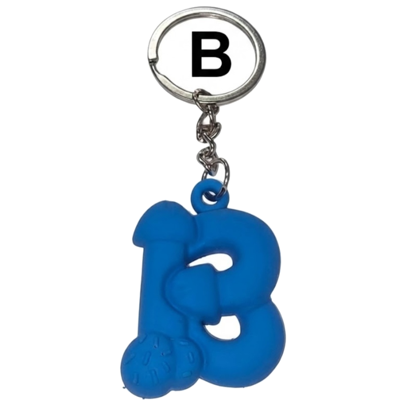 DIABLO PICANTE - PORTE - CLÉS BLEU EN FORME DE PÉNIS, LETTRE B PARFUMÉE À LA VANILLE