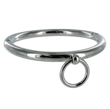 Collier BDSM chromé anneau 10 cm - Metal Hard - METAL HARD