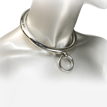 Collier BDSM chromé anneau 10 cm - Metal Hard - METAL HARD