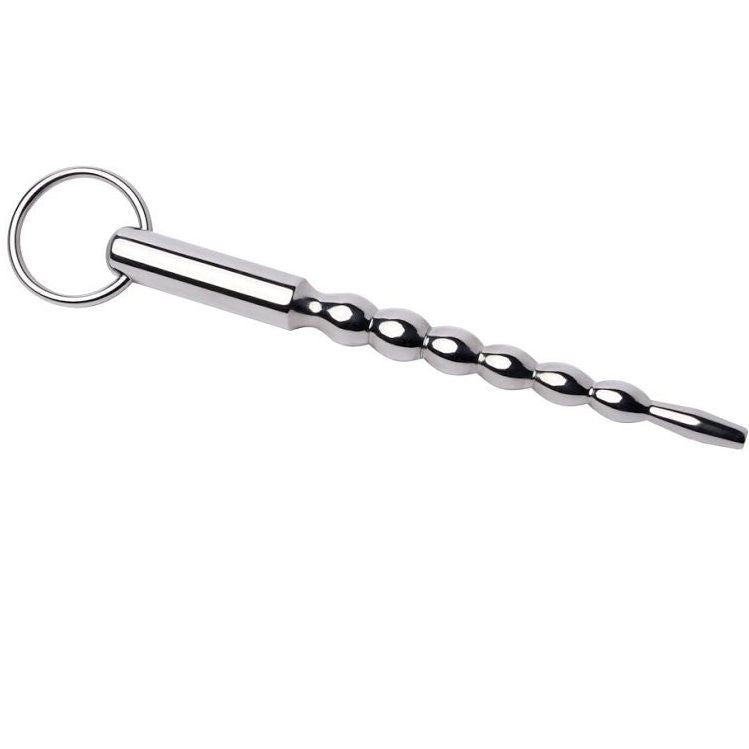 Metal Hard - Tige urétrale en acier à billes avec anneau de sécurité - 7 mm