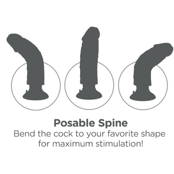 Gode Vibrant King Cock avec Testicules 25.5cm Naturel - King Cock