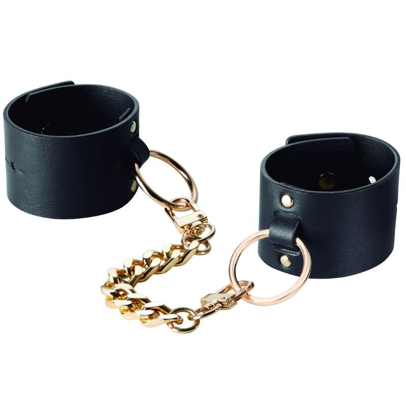 Bijoux Indiscrets - Menottes en Cuir Végétalien MAZE - Noir