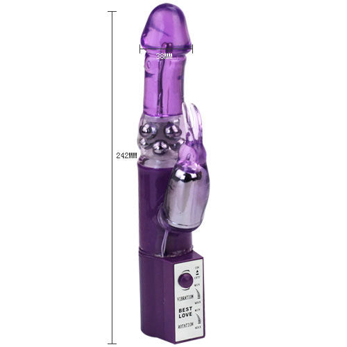Baile - Vibro rabbit avec billes rotatives Hot Lady - Rose