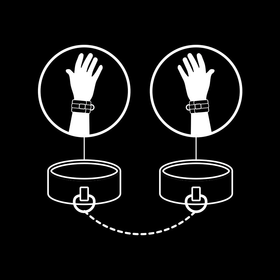 Fetish Submissive – Menottes en Cuir Synthétique Noir BDSM
