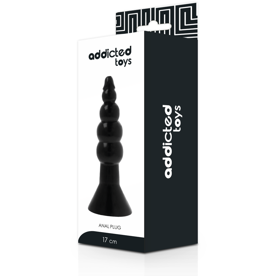 Plug Anal Nervuré Noir 17 cm - Addicted Toys