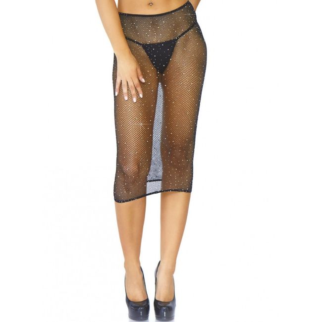 Robe Résille Cristallisée Multidress Noir OS - Leg Avenue