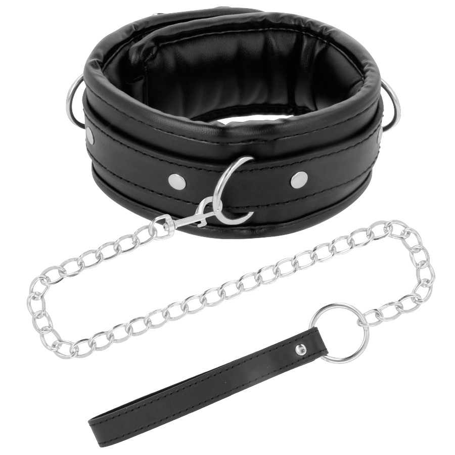 Collier BDSM avec laisse chaîne en cuir - Darkness - Darkness