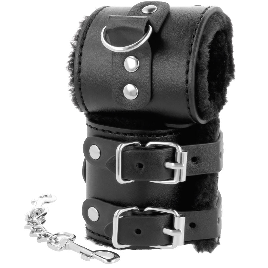 Darkness – Menottes Sexy en Simili-Cuir Noir avec Doublure