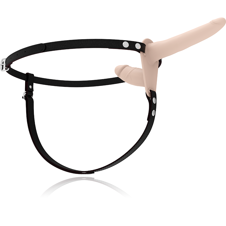 Fetish Submissive - Gode Ceinture Double Pénétration Beige / 15 cm