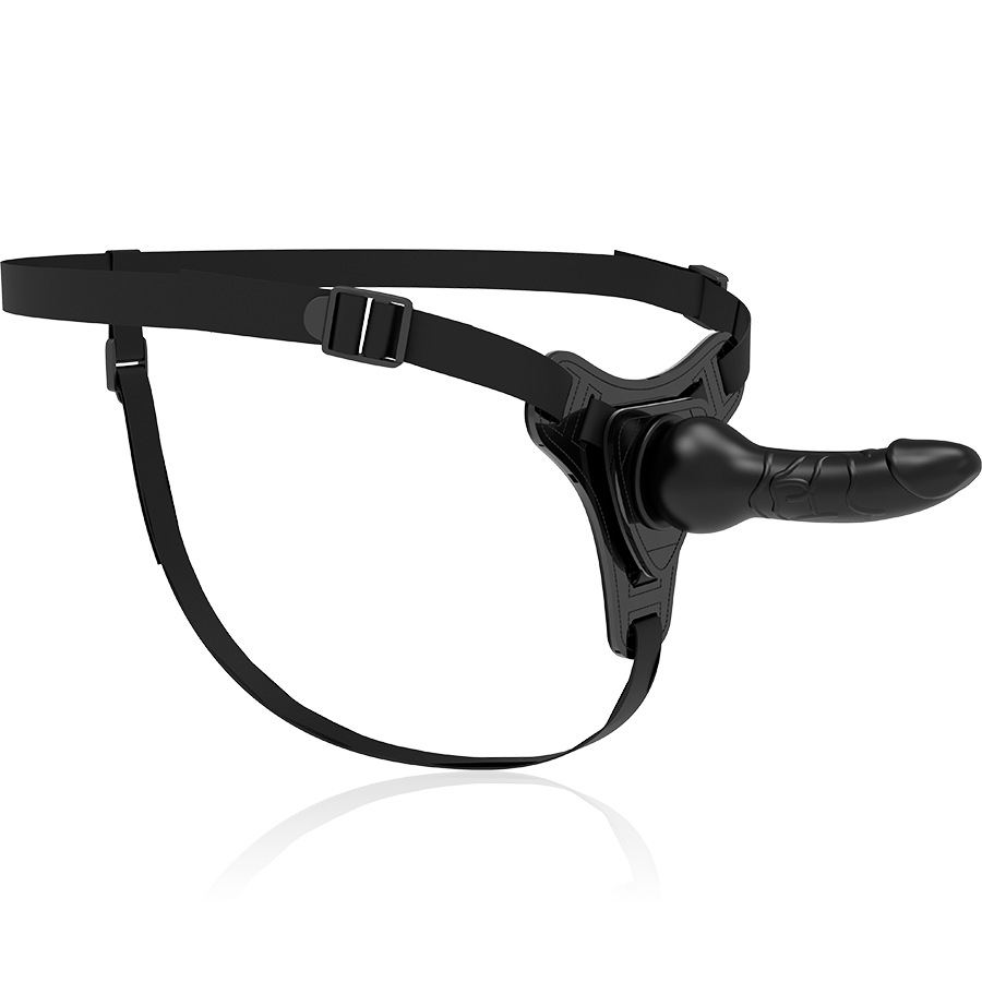 Fetish Submissive - Gode Ceinture Réaliste avec harnais Noir / 16 cm