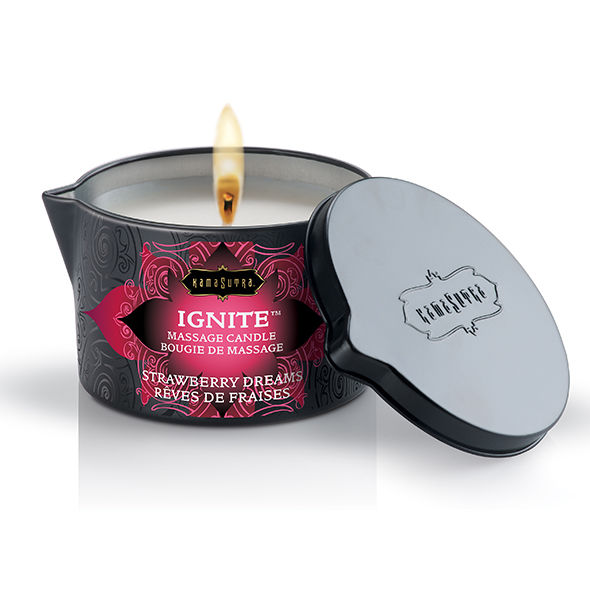 Kamasutra - Bougie de massage Rêves de fraises - 170 gr