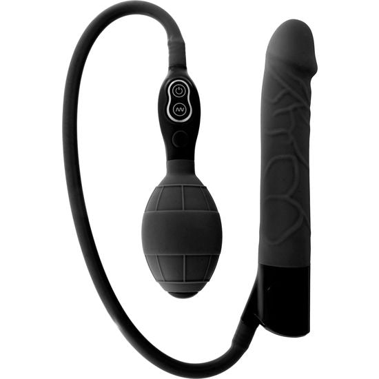 Vibromasseur Gonflable en forme de Pénis Noir - Seven Creations