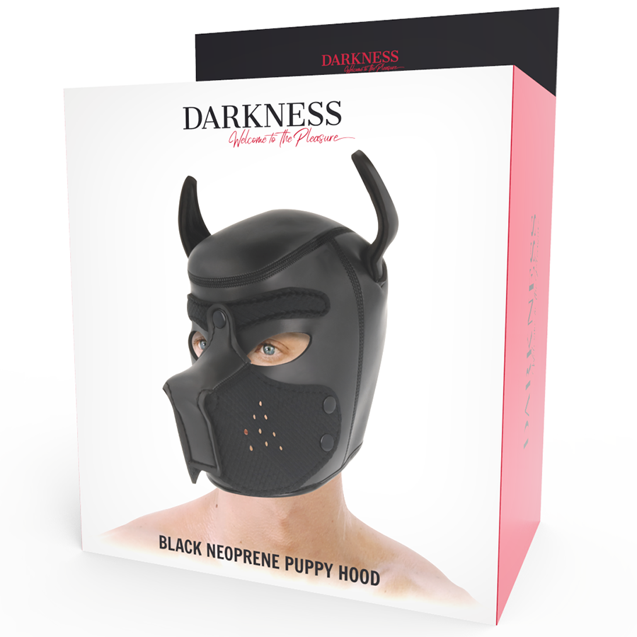 Darkness – Puppy Hood en néoprène avec museau amovible