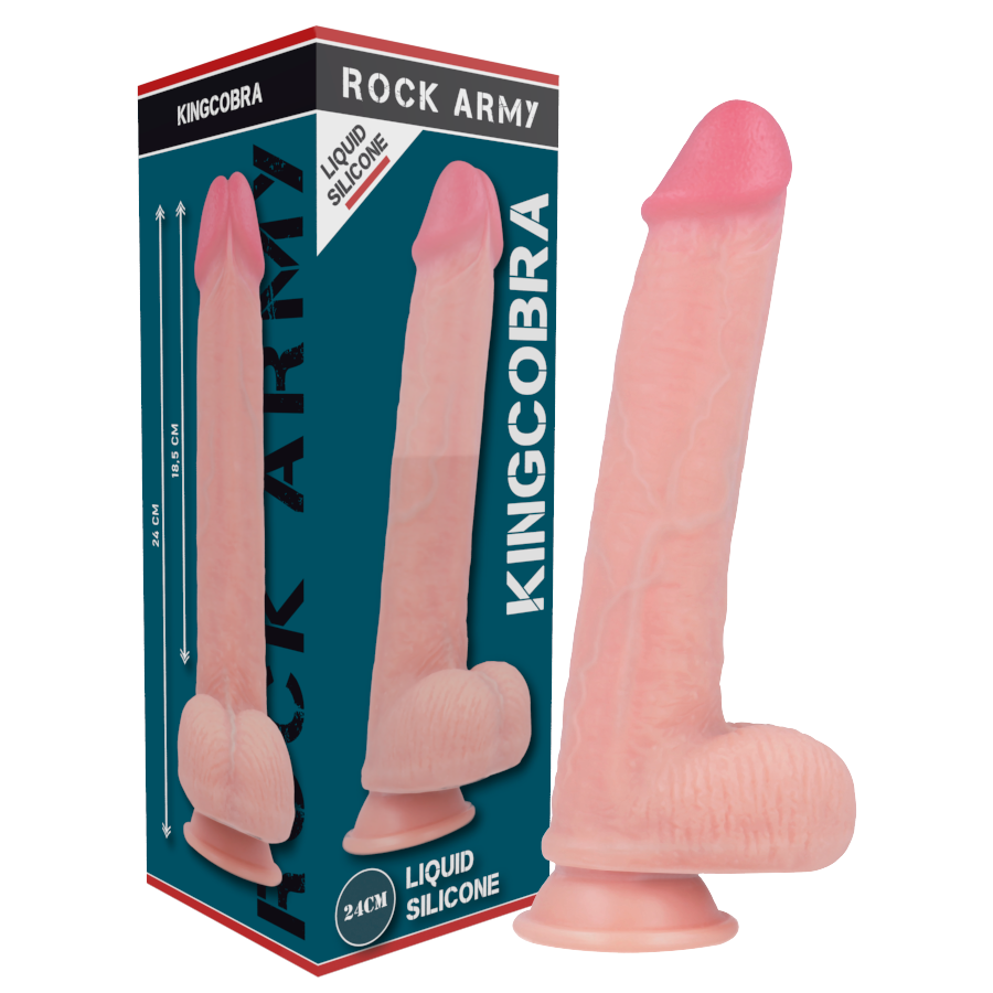Rock Army - Gode Réaliste Ventouse en Silicone - 24 cm
