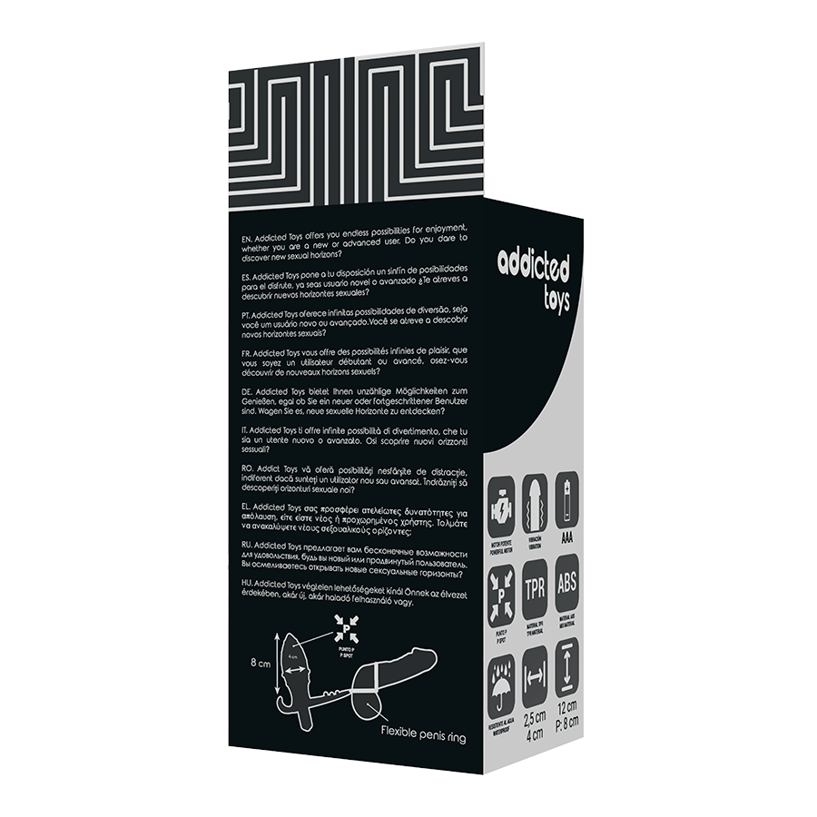 Plug Anal Vibrant Double Anneau Noir - Addicted Toys