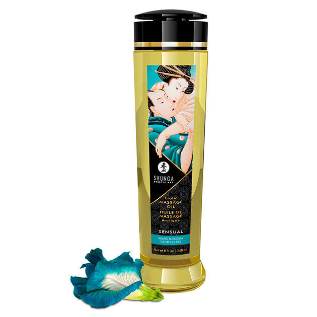 Shunga - Huile de massage érotique Fleurs des îles - 240 ml