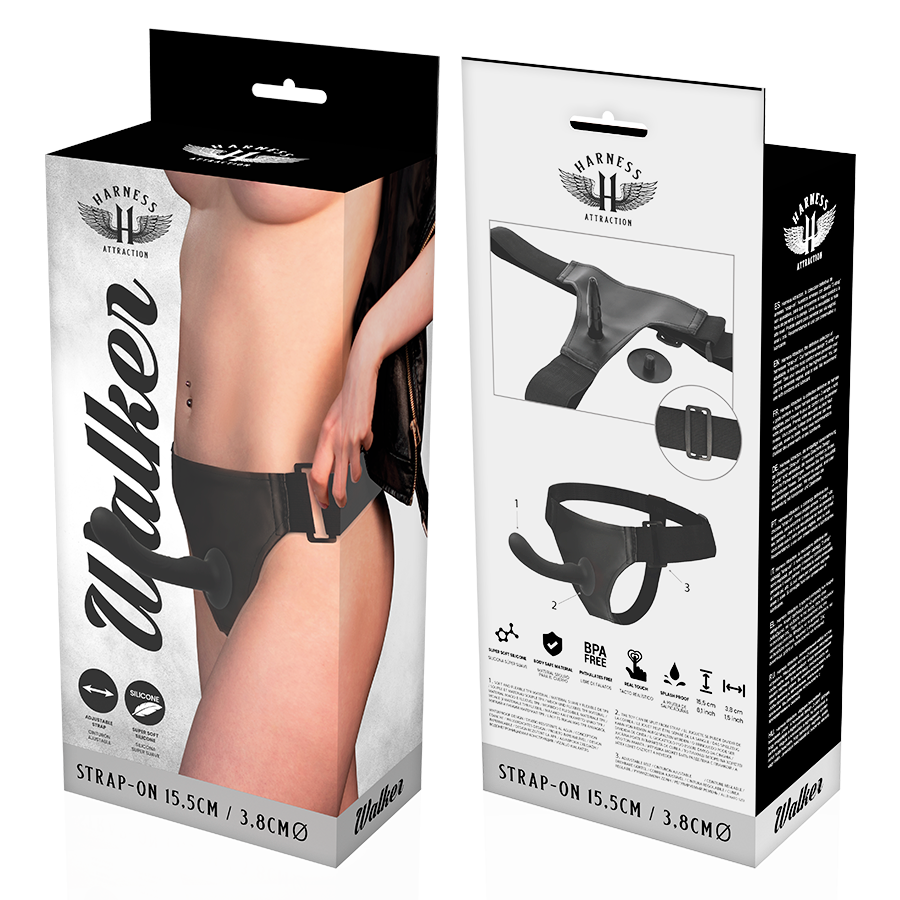 Harness Attraction – Gode ceinture stimulation point G ou périnée – 15,5 cm