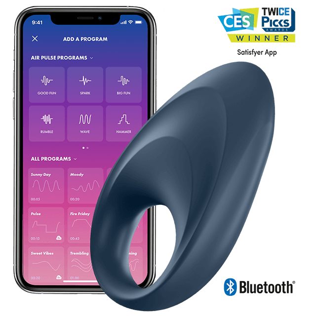 Anneau Vibrant Connecté Mighty One Bleu - Satisfyer