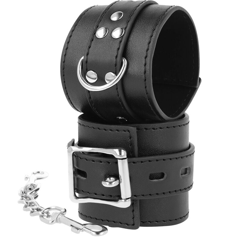 Darkness – Menottes Bondage en Cuir Noir