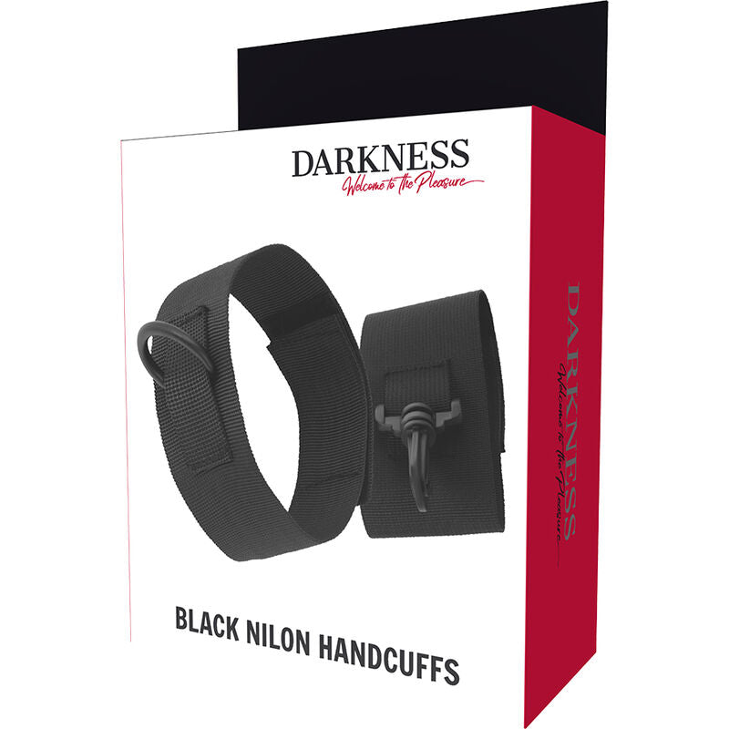Darkness – Menottes BDSM en nylon noir pour débutants
