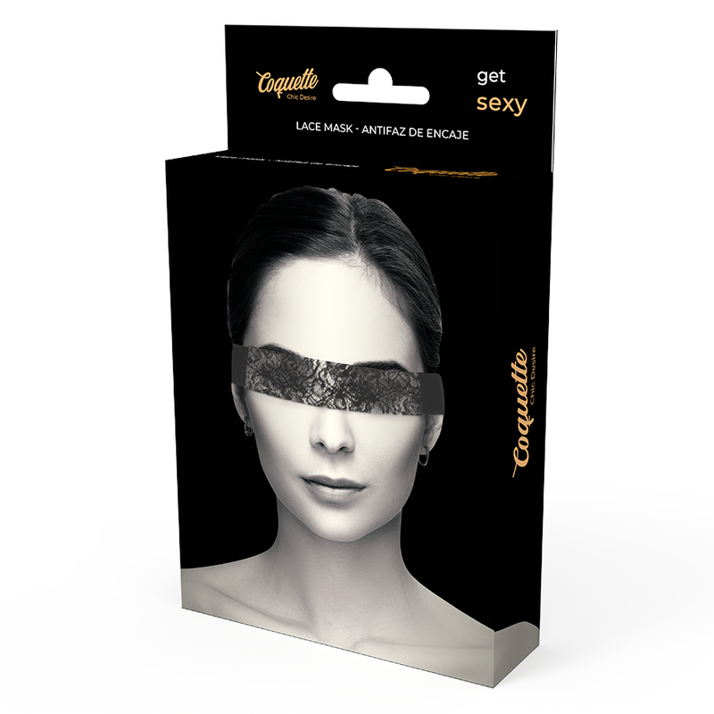 Masque Sensuel Dentelle Noire avec Ruban - Coquette Chic Desire