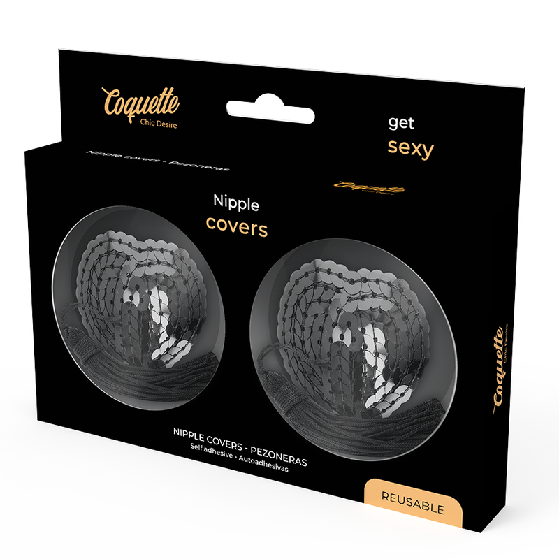 Cache-Tétons Paillettes Chic Desire Noir - Coquette