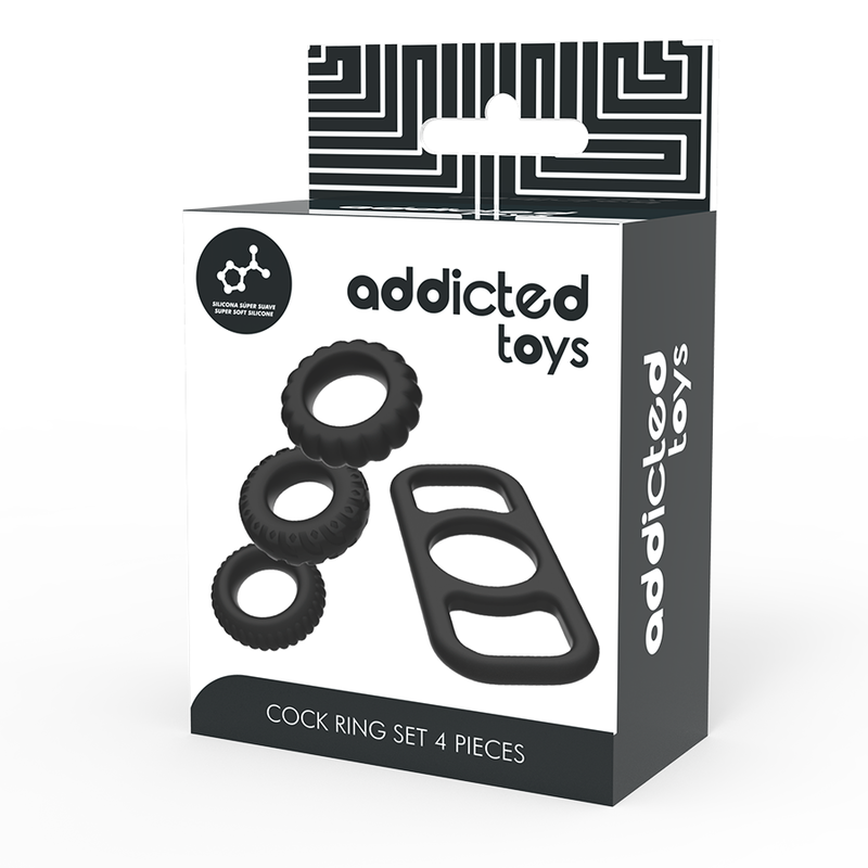 Anneaux Péniens Set 4 Pièces Silicone - Addicted Toys