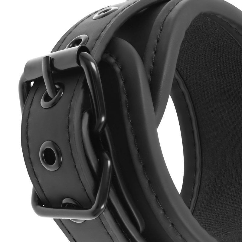 Fetish Submissive – Menottes de Cheville BDSM en Cuir Synthétique Noir