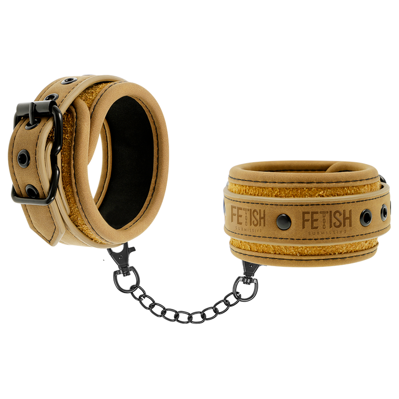 Fetish Submissive – Menottes BDSM en cuir synthétique Beige