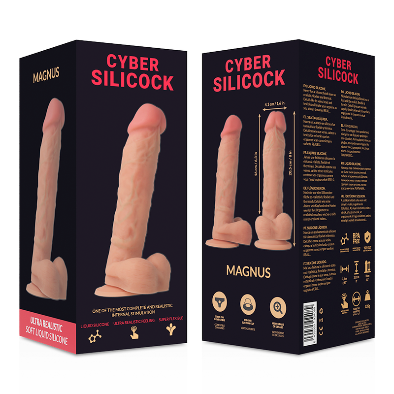 Strap-on Magnus Silicone Liquide avec Harnais 20.5cm - CyberSilicock