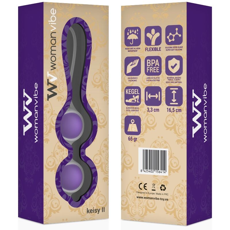 Womanvibe – Balles de Kegel en Silicone Vibe Keisy II Violet - 65 g
