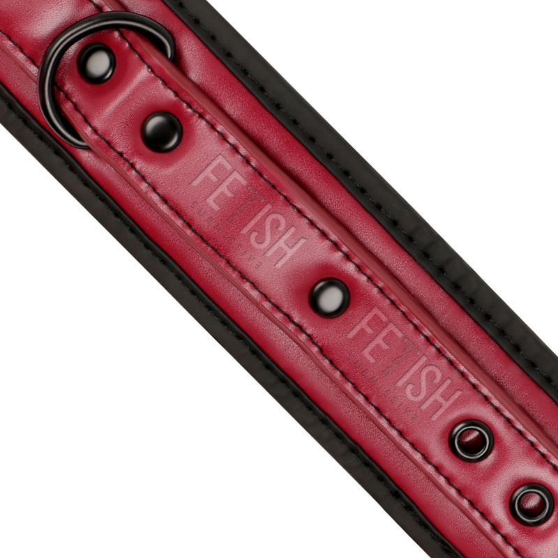 Fetish Submissive – Menottes BDSM en Cuir Synthétique Rouge