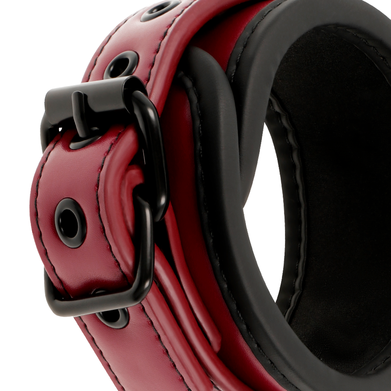 Fetish Submissive – Menottes de cheville BDSM en Cuir Rouge