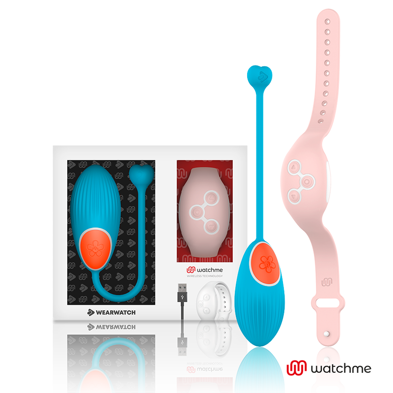 Wearwatch – Oeuf vibrant avec bracelet télécommandé – Bleu/Rose