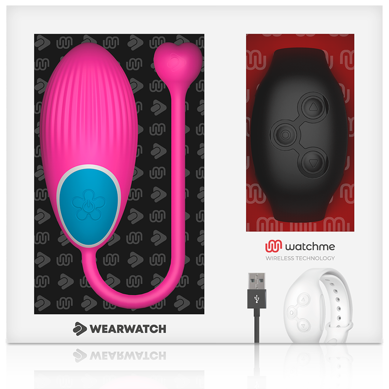 Wearwatch – Oeuf vibrant avec bracelet télécommandé – Noir/Fuchsia