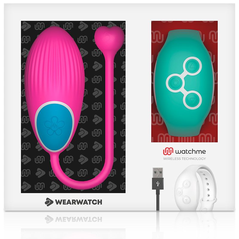 Wearwatch – Oeuf vibrant avec bracelet télécommandé – Rose/Bleu