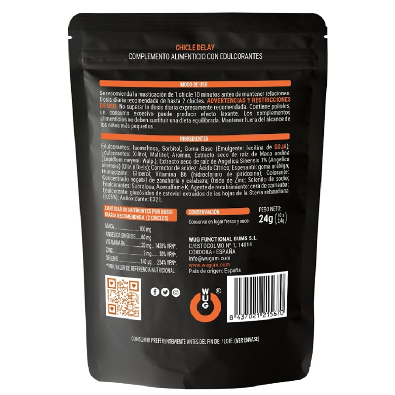 Wug Gum – Chewing-gum pour retarder l’éjaculation Delay - 10 unités
