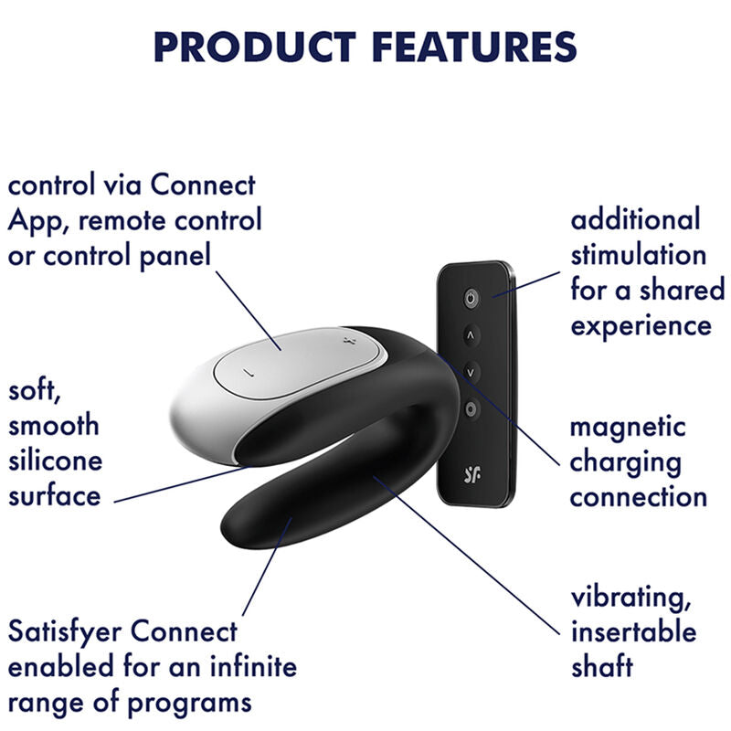 Vibromasseur Connecté Couple Double Fun Noir - Satisfyer