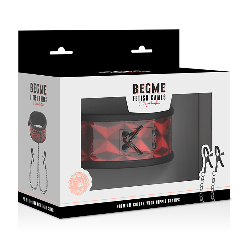 Begme – Collier de cou avec pinces à tétons noires
