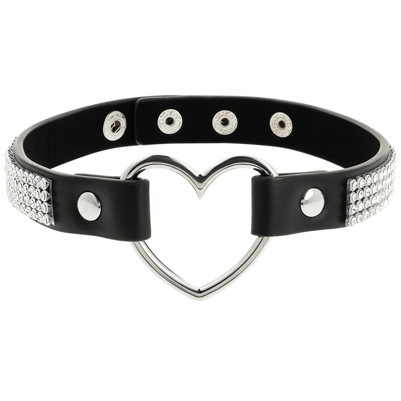 Collier BDSM Ras de Cou Cuir Végan Cœur - Coquette Chic