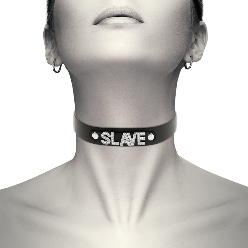 Collier BDSM Ras de Cou Cuir Végan Noir - Coquette Chic