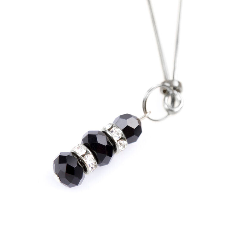 Ohmama Fetish – Pincettes à tétons avec pierre de cristal noir