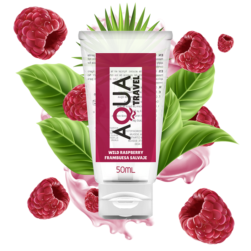 Aqua Travel - Lubrifiant Saveur Framboise Sauvage à base d'eau - 50 ml