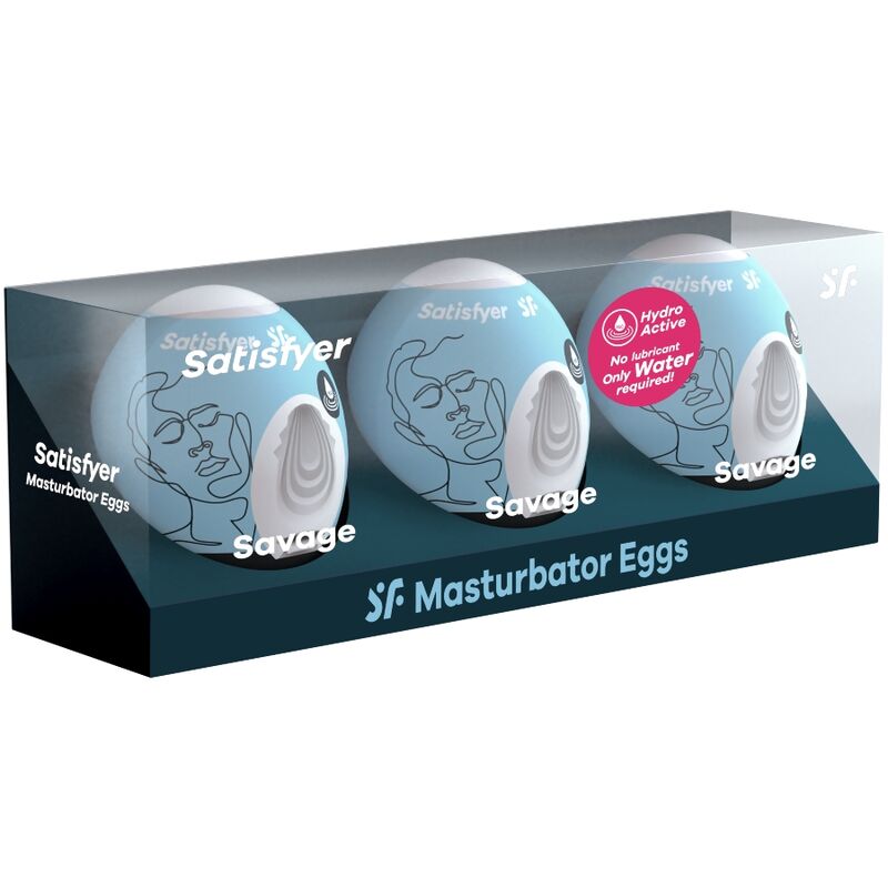Masturbateurs Œufs Savage Coffret de 3 Hydro-Active - Satisfyer