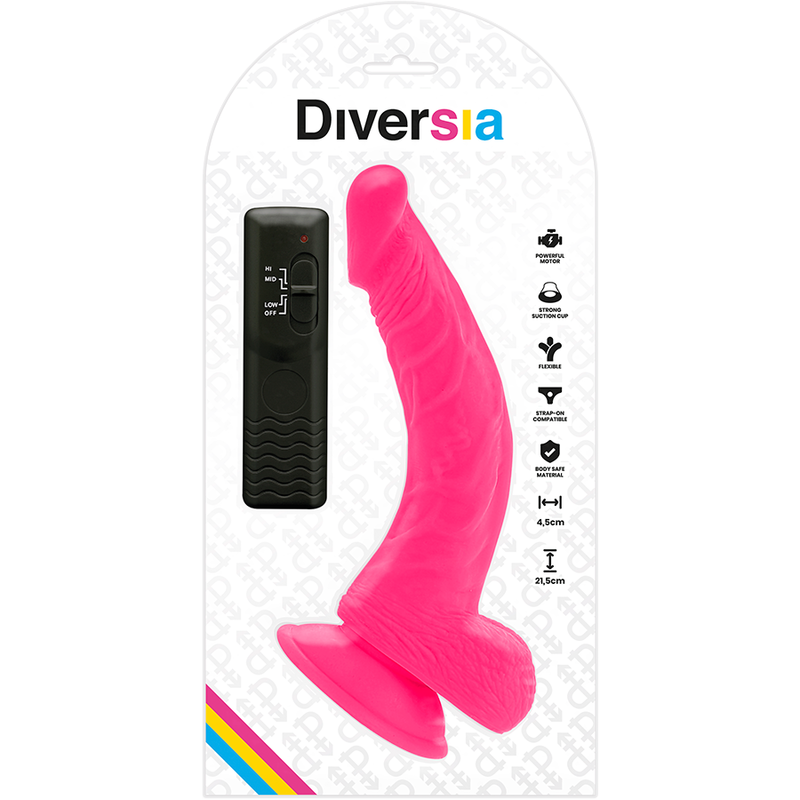 Gode Vibrant Flexible Rose 21,5 cm - Diversia