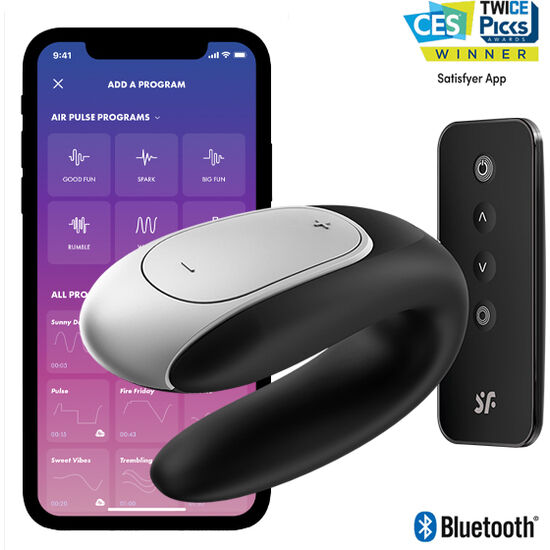 Vibromasseur Connecté Couple Double Fun Noir - Satisfyer