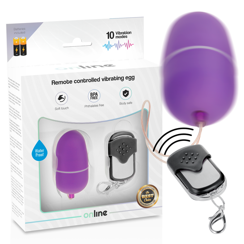 Online – Oeuf Vibrant avec Télécommande Taille M – Lilas