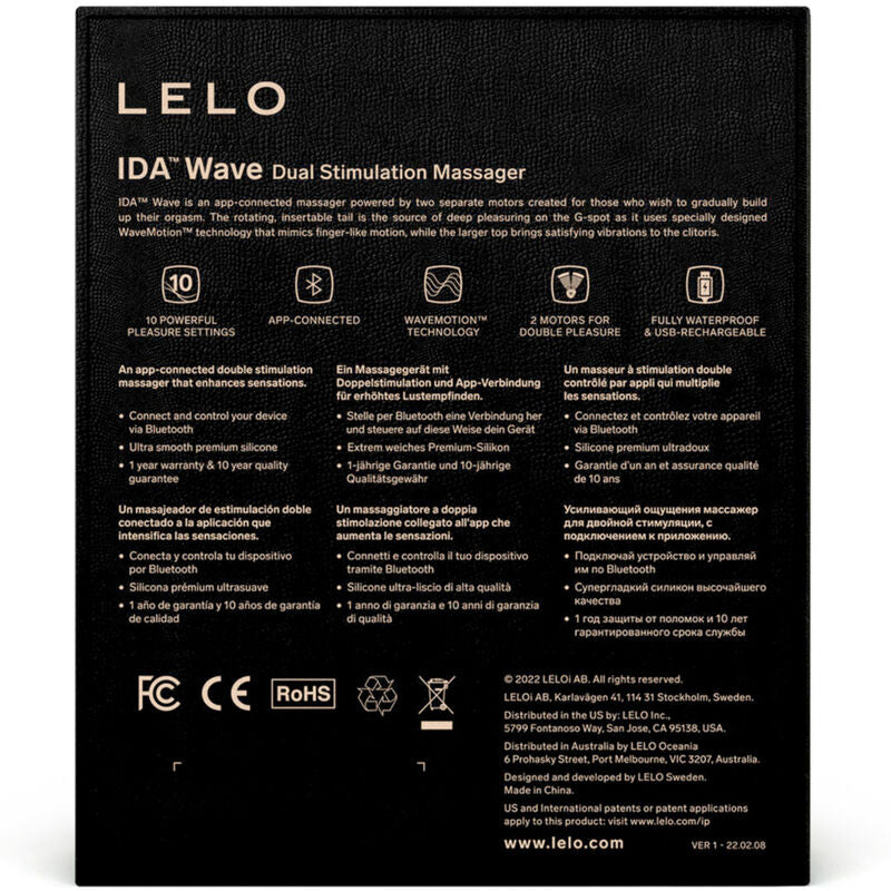 LELO - Vibro Connecté Double Stimulation IDA Wave - Noir
