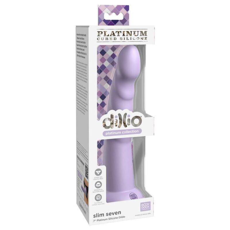 Gode Dillio Slim Seven 17,78 cm Violet - Pipedream